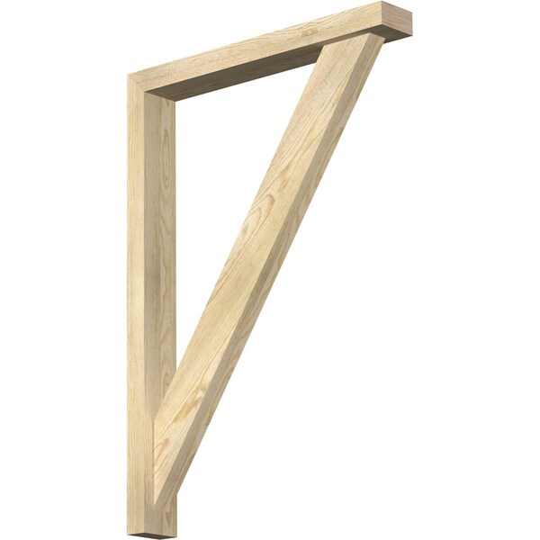 Ekena Millwork Traditional Block Rough Sawn Bracket w/ Offset Brace, Douglas Fir, 4"W x 28"D x 40"H BKT0402X28X40TRA05RDF - main